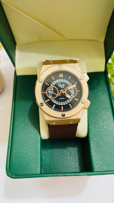 Hublot Skeleton Luxury Men's Watch – Transparent Dial, Premium Straps, 2 Stylish Variants