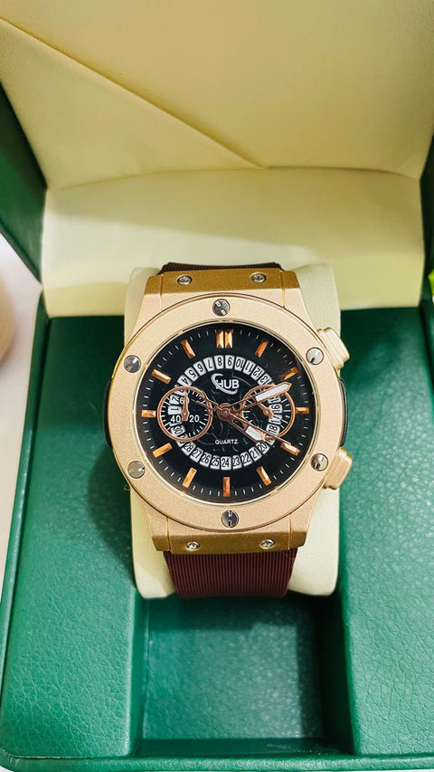 Hublot Skeleton Luxury Men's Watch – Transparent Dial, Premium Straps, 2 Stylish Variants