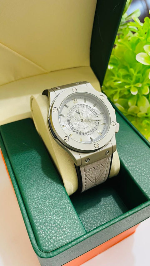 Hublot Skeleton Luxury Men's Watch – Transparent Dial, Premium Straps, 2 Stylish Variants